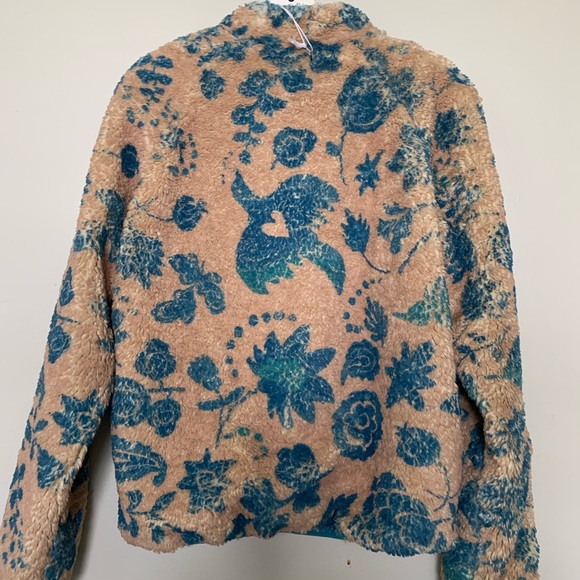 NWT MOTHER The Funnel Neck Zip Sherpa Jacket in Teatime - Picture 2 of 5